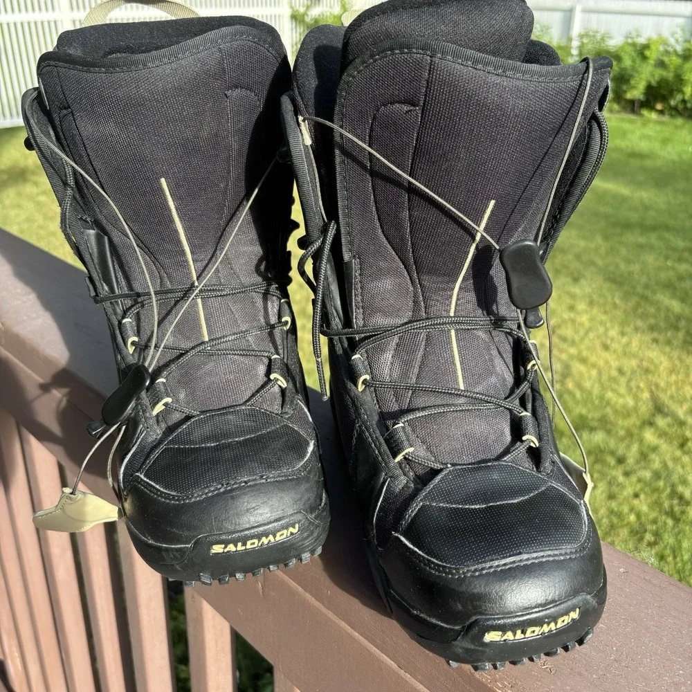 Salomon Snowboarding Boots Men's Echelon ThermicFit Size 8 Black W/ Speed Laces